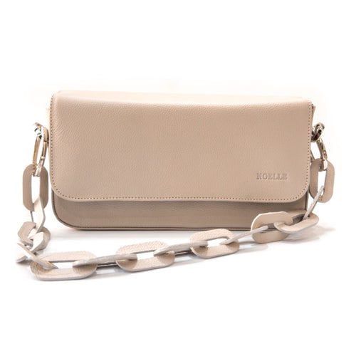 Beige Leather Handbag