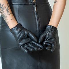 Black Leather Gloves