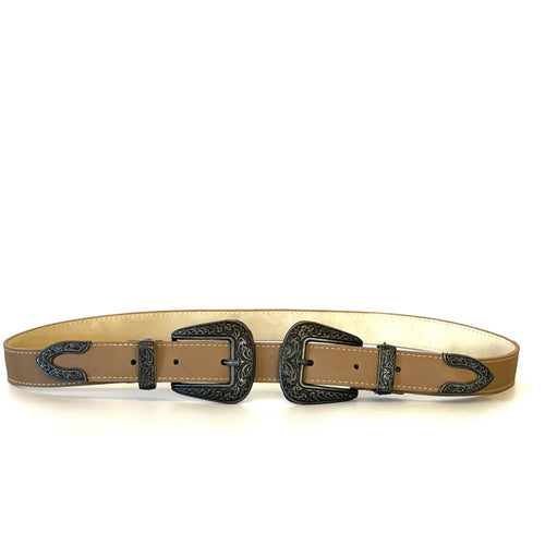 Double Buckle Brown Belt