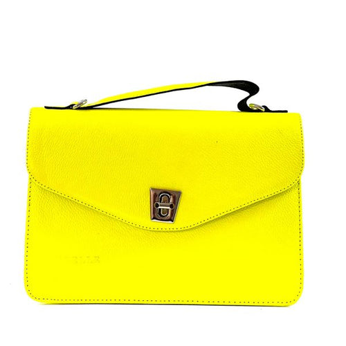 Neon Yellow Leather Handbag